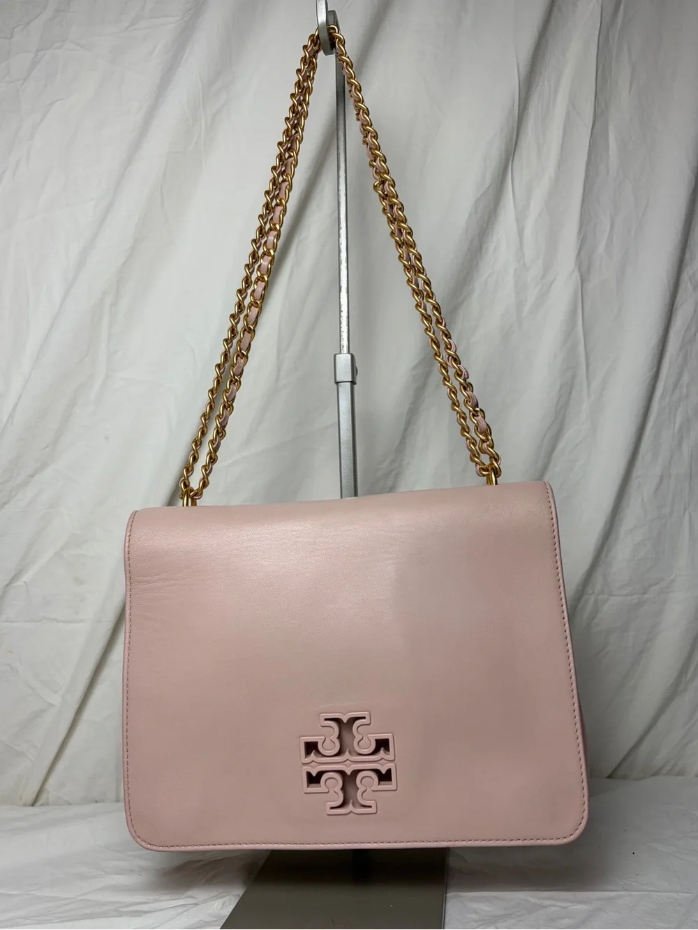 Tory Burch Britten Pink Leather Chain Shoulder Crossbody Bag - Picture 3 of 11